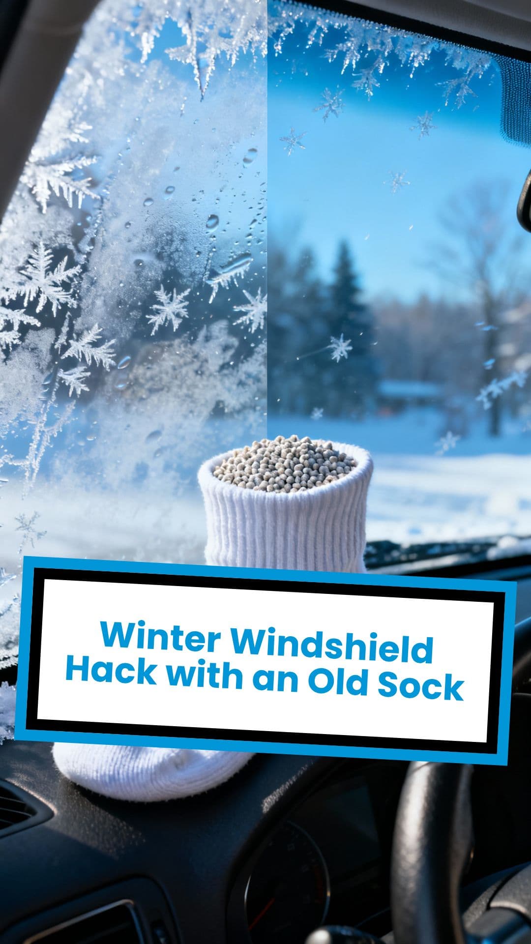 Winter Windshield Hack with an Old Sock