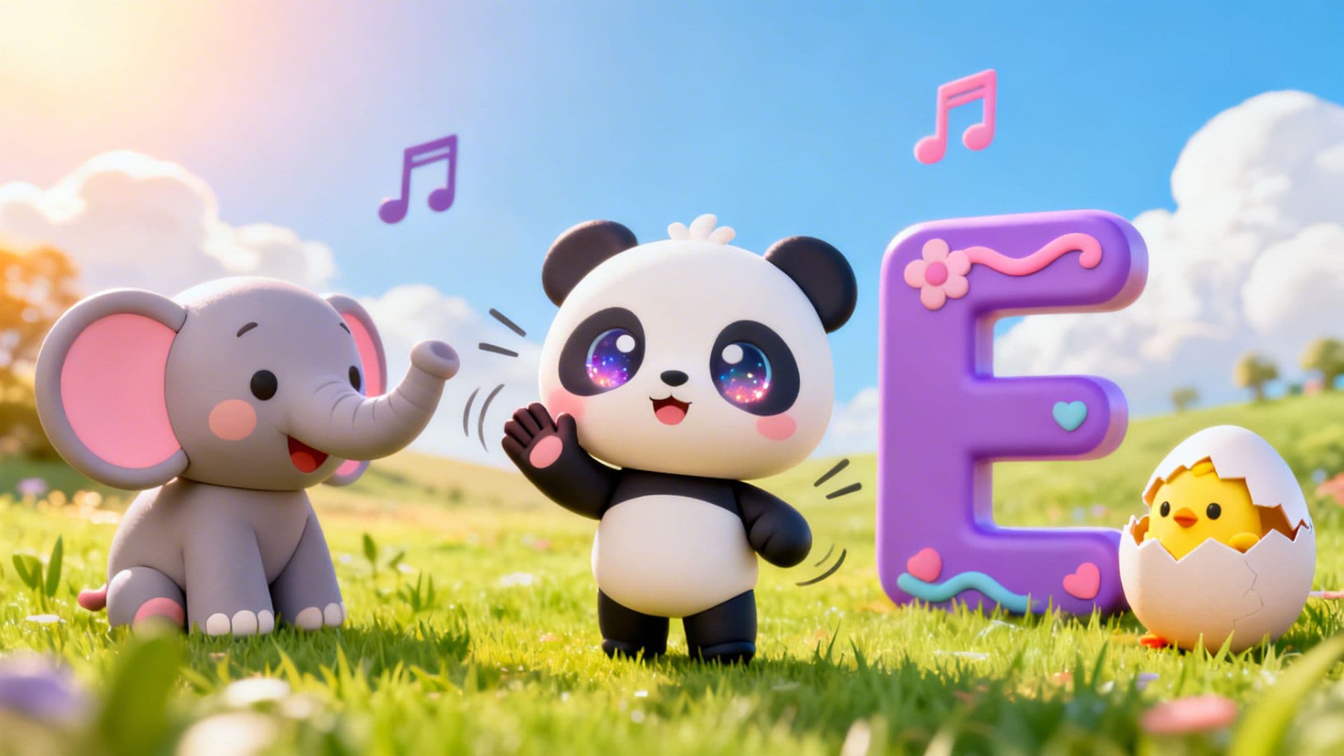 Poppy Panda Learns Letter E