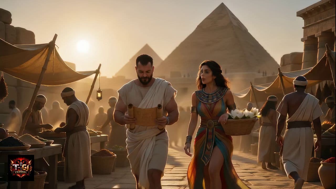 Ancient Egypt Romance: Dawn at the Pyramids