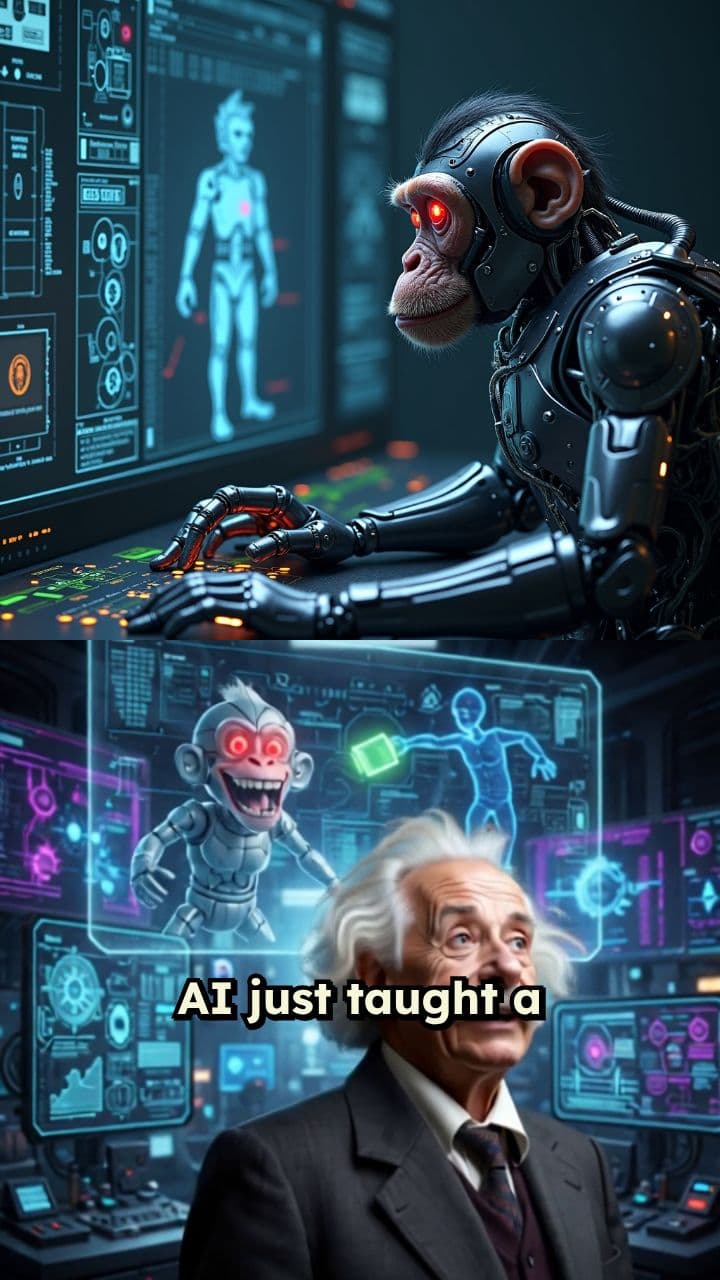 Cyborg Monkey Creates Poop-Throwing Humans
