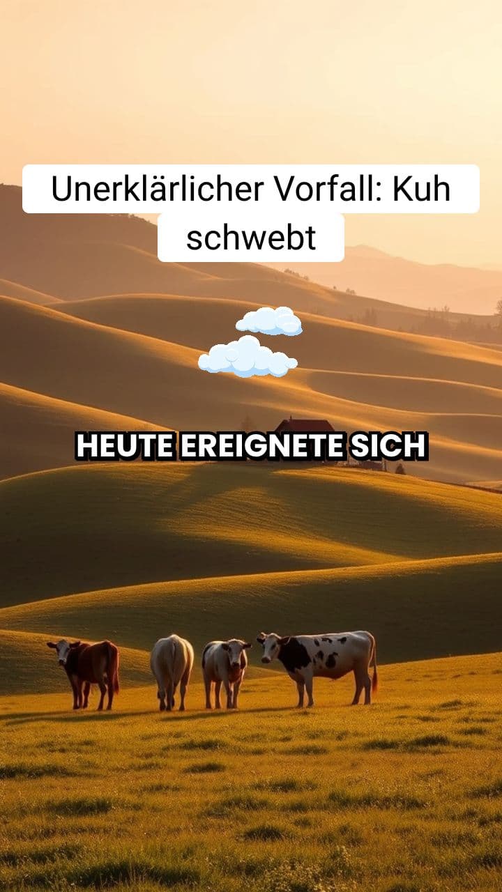 Unerklärlicher Vorfall: Kuh schwebt über Weide