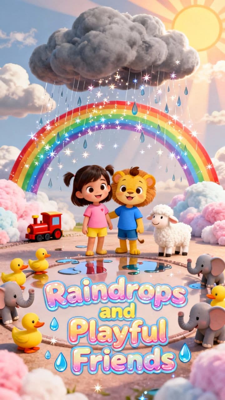 Raindrops and Playful Friends