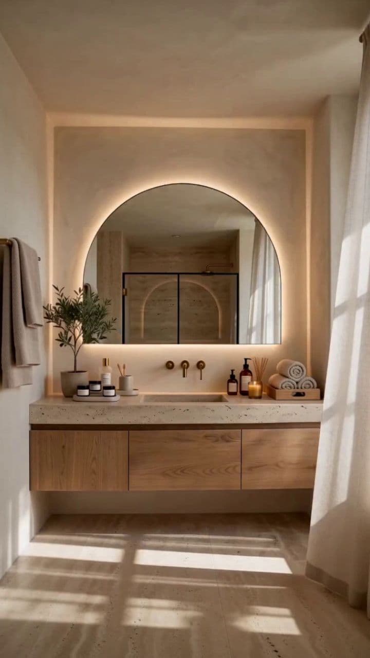 Curated Morning Rituals - Neutral Bathroom Aesthetic