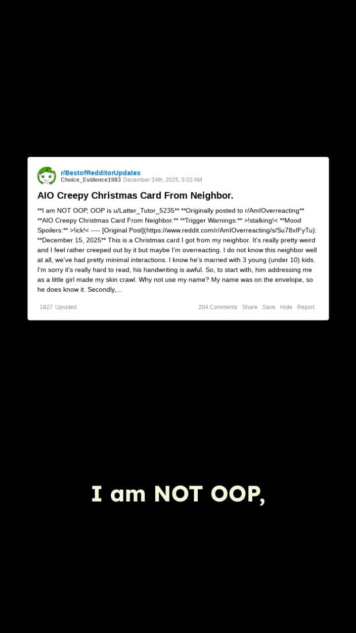 Creepy Neighbor’s Christmas Card Invite