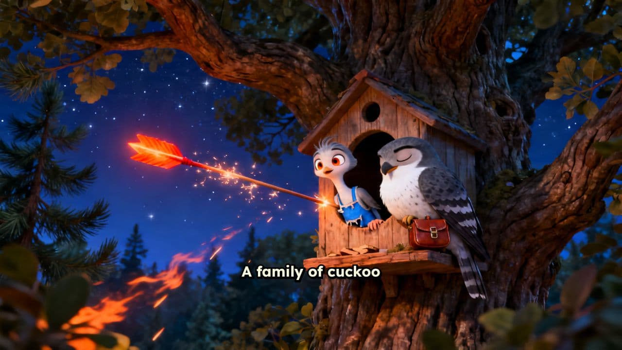 Crows Shelter the Cuckoo Family