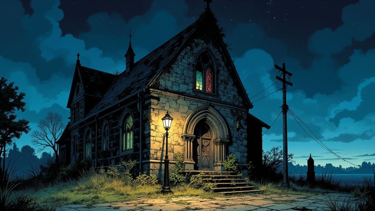 Haunting Glow of an Abandoned Church