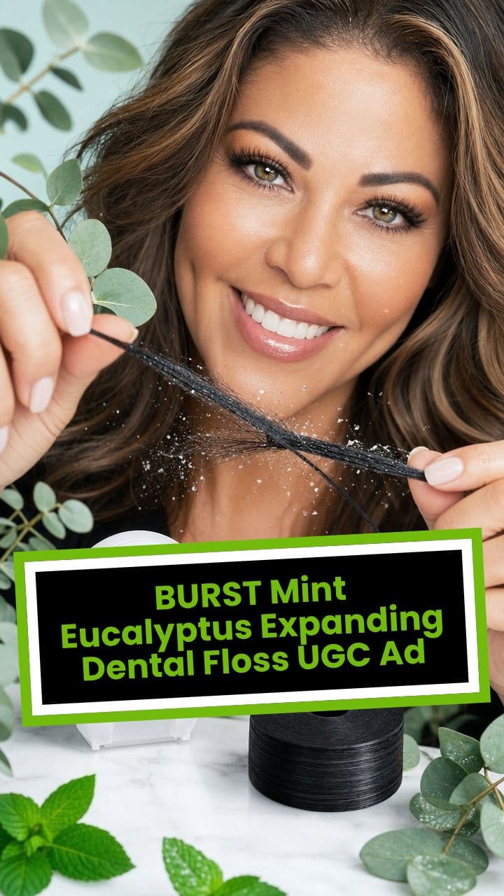 BURST Mint Eucalyptus Expanding Dental Floss UGC Ad