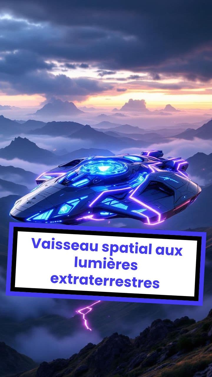 Vaisseau spatial aux lumières extraterrestres