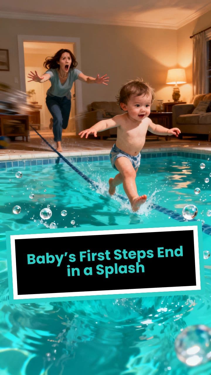 Baby’s First Steps End in a Splash