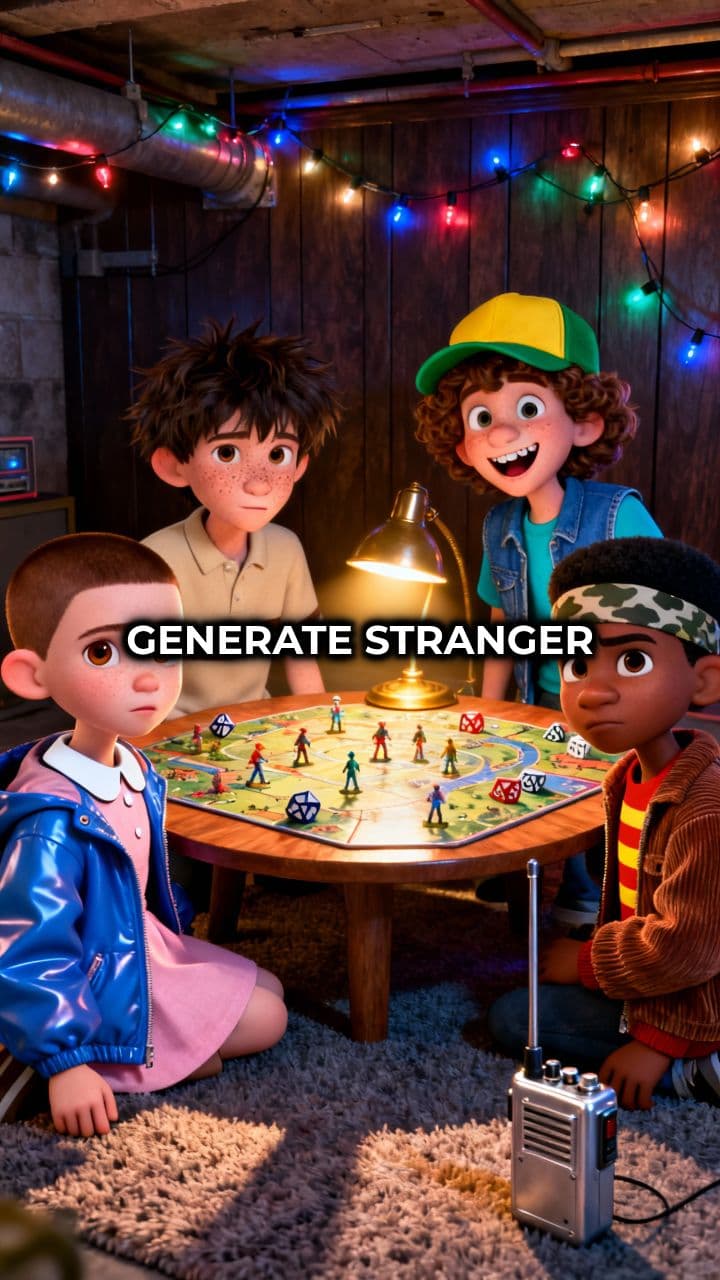 Stranger Things Pixar-Style Animation
