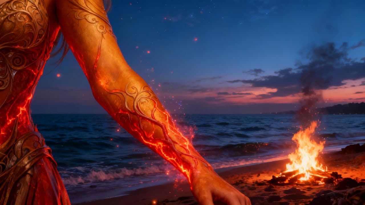 Crimson Dance of Fire and Passion