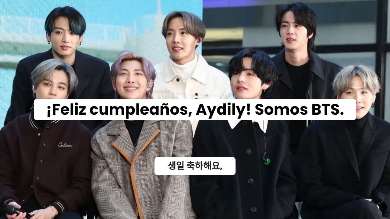 Mensaje de Cumpleaños de BTS para Aydily