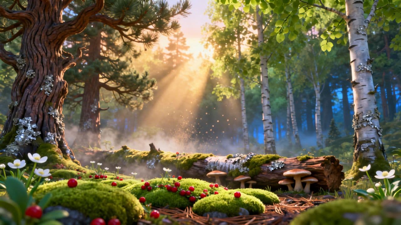 Kajsa räv smyger i skogen