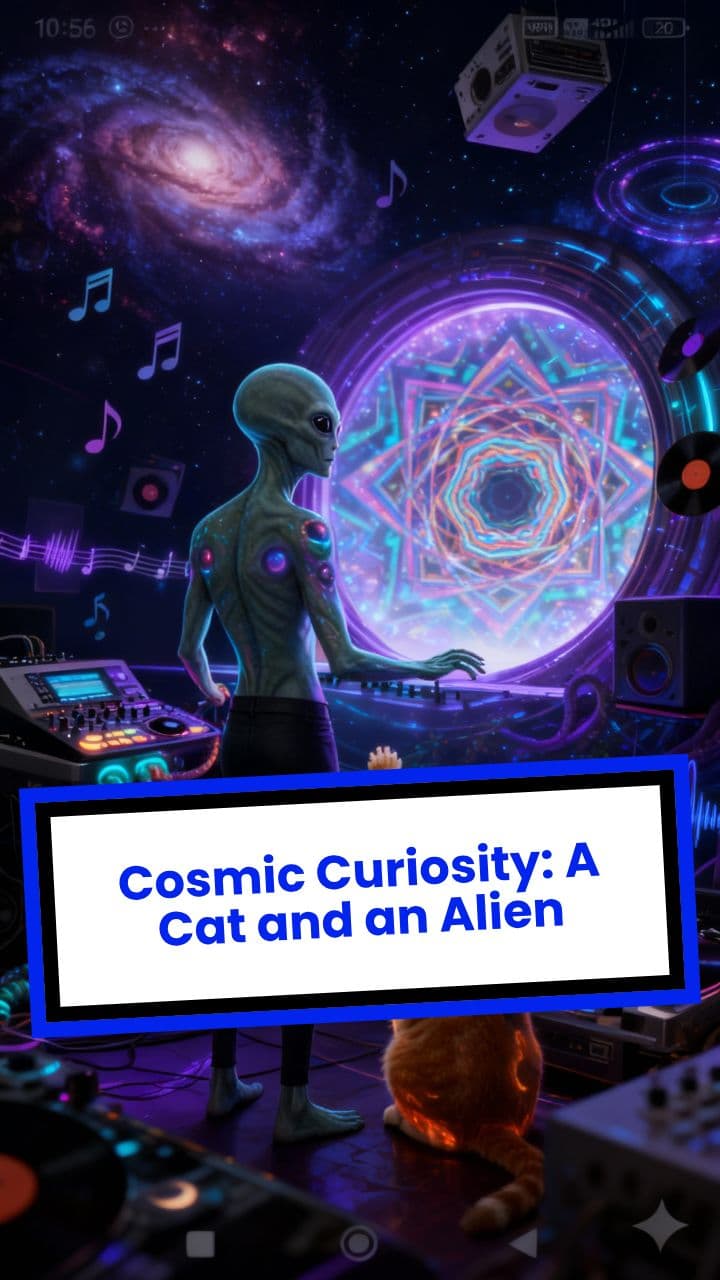 Cosmic Curiosity: A Cat and an Alien