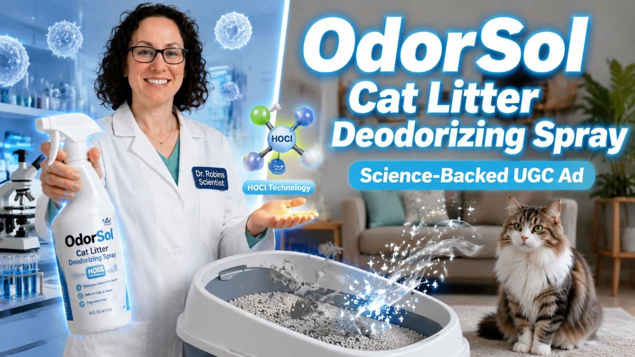 OdorSol Cat Litter Deodorizing Spray Science-Backed UGC Ad