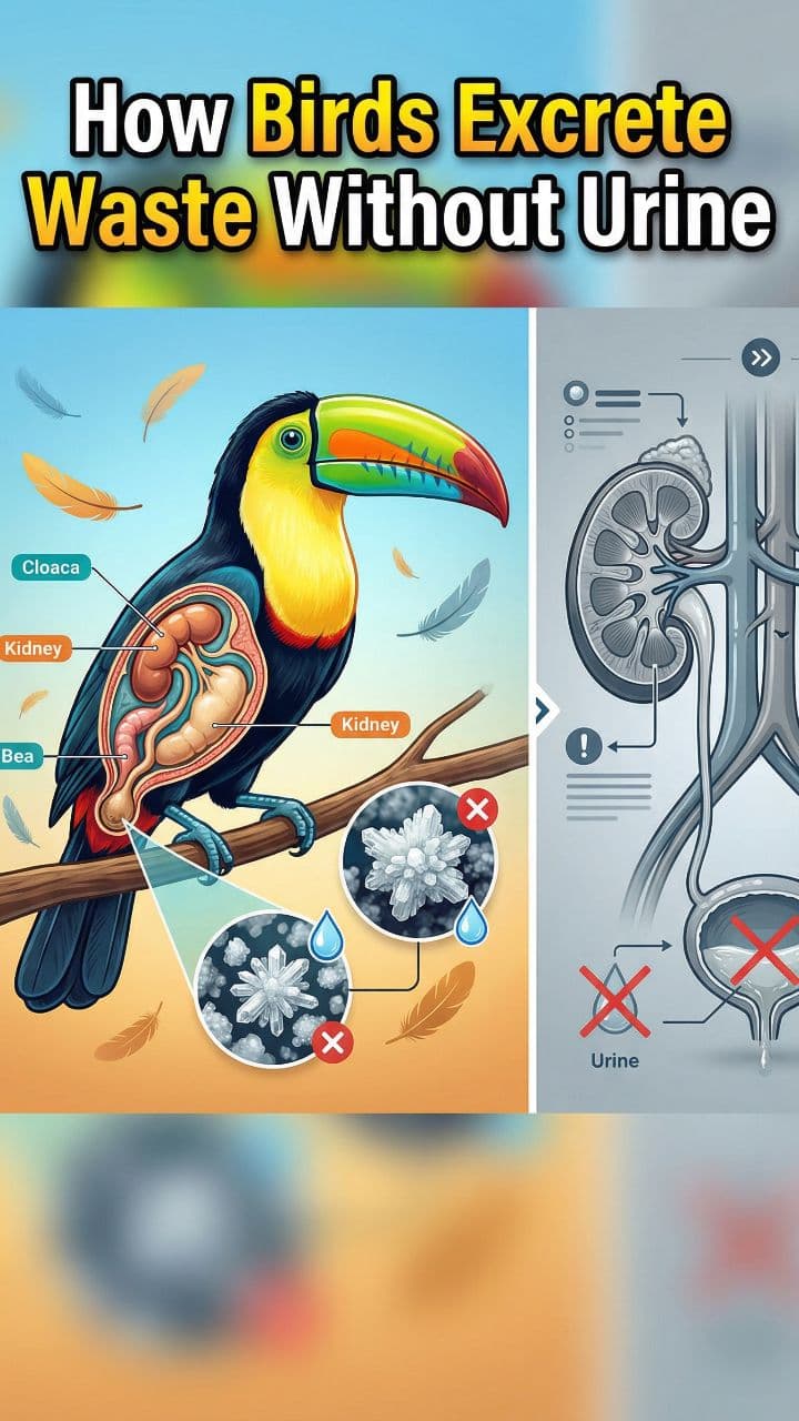 How Birds Excrete Waste Without Urine #didyouknow #sciencefacts #animalfacts #biologyfacts #naturefacts #mindblowingfacts #factsdaily #learnontiktok #weirdscience