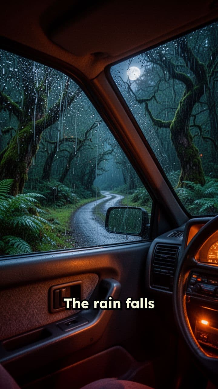 Rainy Night Forest Road