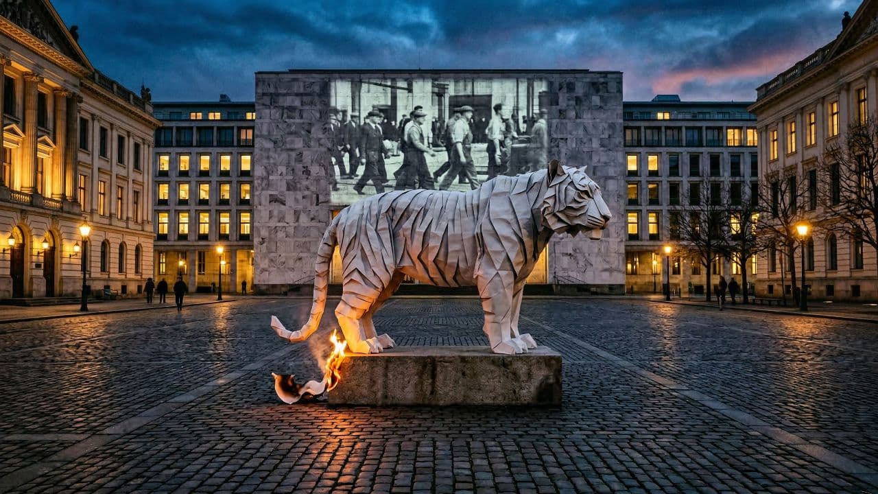 Paper Tiger Under Spotlight