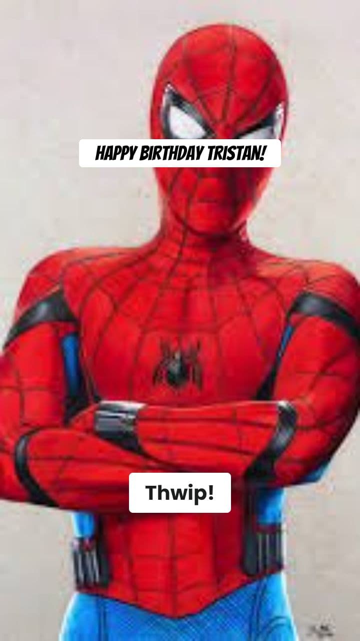 Spider-Man Birthday Message for Tristan