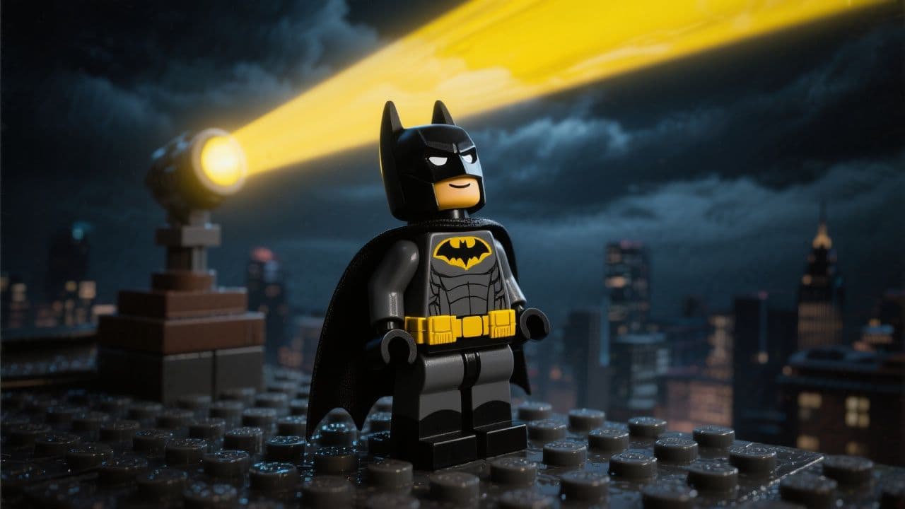 Bat-Signal in Gotham Night Sky